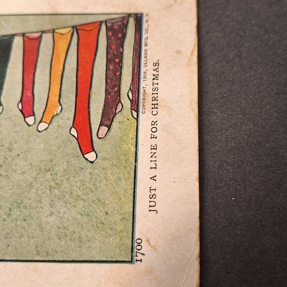 Vintage Post Card Christmas 1906 Santa Claus Stockings With Toys - Picture 3 of 9